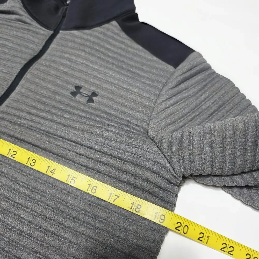 Under Armour Jacket Gray ColdGear Loose Fit Size Small 1/4 Zip Ribbed Gray